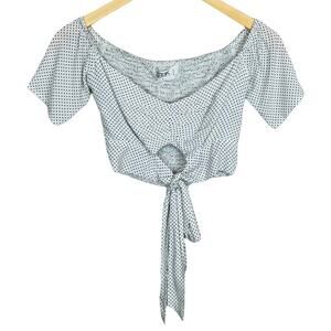 Seek the Label Polka Dot Crop Top Tie Size Small